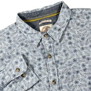 Fat Face Button Up Shirt Mens XL Multicolor Geometric All Over Print Long Sleeve